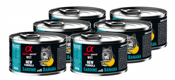 Альфа Спіріт Сардина виз Банана Едалт Кет консерва д/котів 6 шт х200г