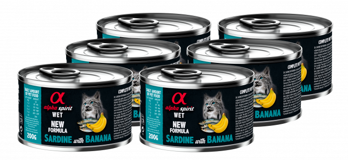 Альфа Спіріт Сардина виз Банана Едалт Кет консерва д/котів 6 шт х200г