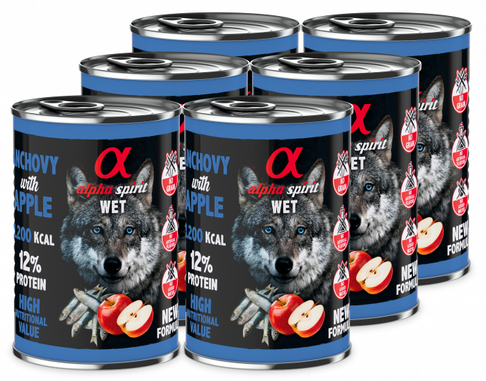 Альфа Спіріт Анчові виз Ред Еппл Едалт Дог 6 шт х400г