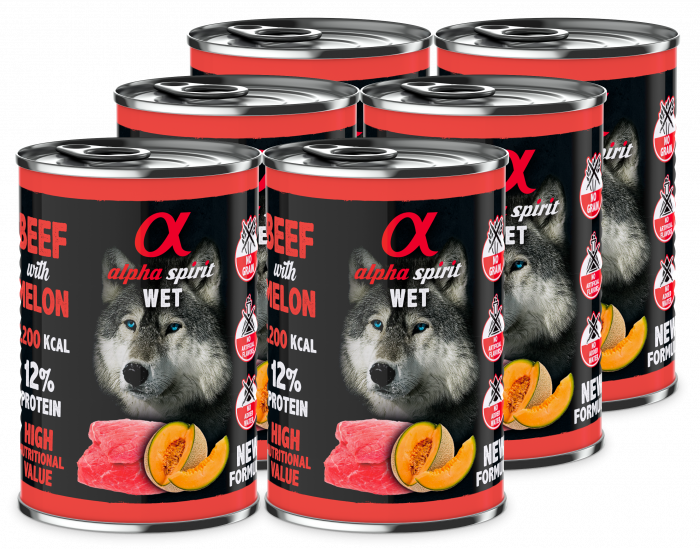 Альфа Спіріт Біф виз Мелон Едалт Дог консерва д/собак 6 шт х400г