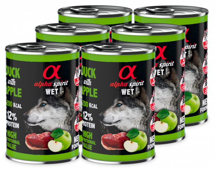 Альфа Спіріт Дак виз Грін Еппл Едалт Дог консерва д/собак 6 шт х400г