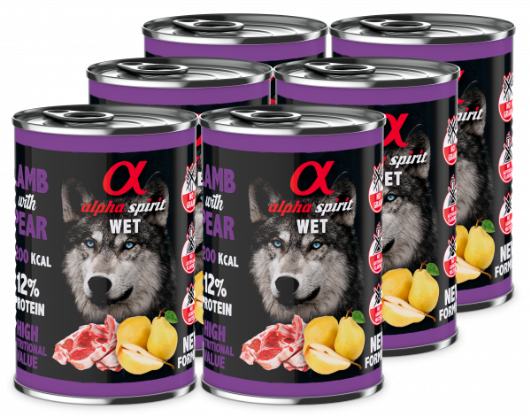 Альфа Спіріт Ламб виз Пеар Едалт Дог консерва д/собак 6 шт х400г