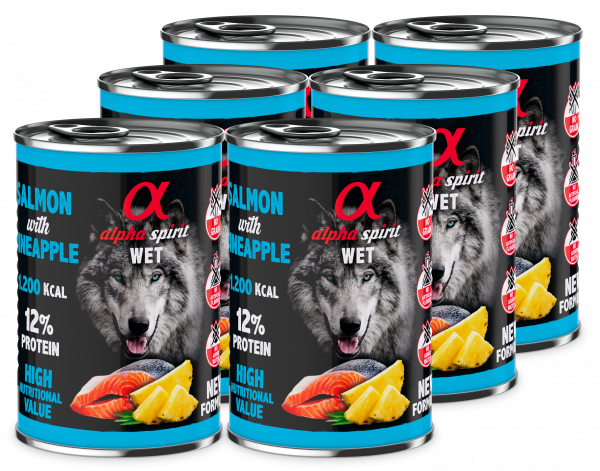 Альфа Спіріт Салмон виз Пайнеппл Едалт Дог 6 шт х400г