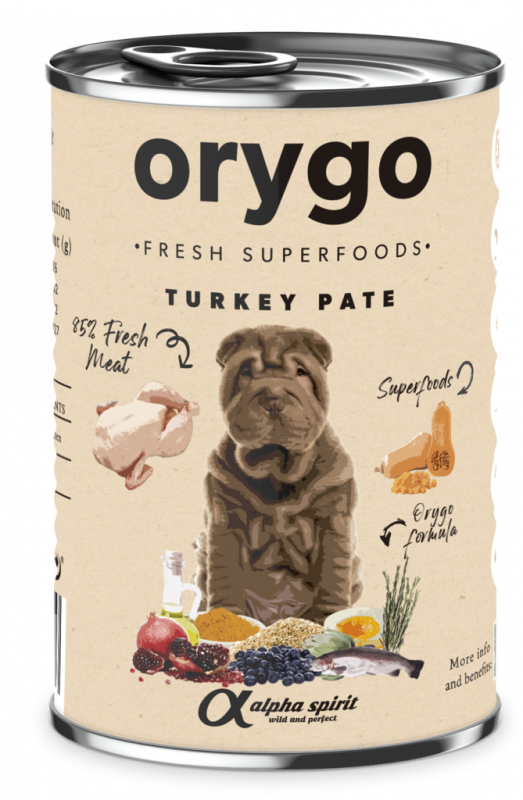 ORYGO WET TURKEY W/PUMPKIN/консерва д/собак Оріго Торкі виз Пампкін 400г