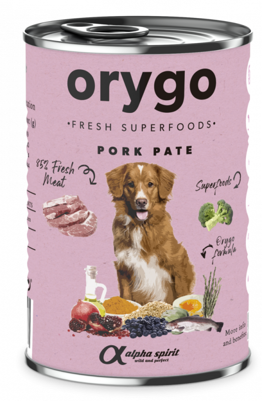 ORYGO WET PORK W/BROCCOLI/консерва д/собак Оріго Порк виз Брокколі 400г