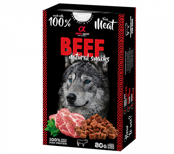 AS DOG NATURAL SNACK BEEF/Н/в ласощі д/собак Натурал Снек виз Біф 80 г