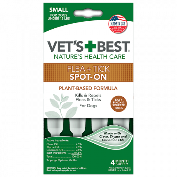 VET`S BEST Flea&Tick Drops Small 4 туби д/собак вагою до 7 кг