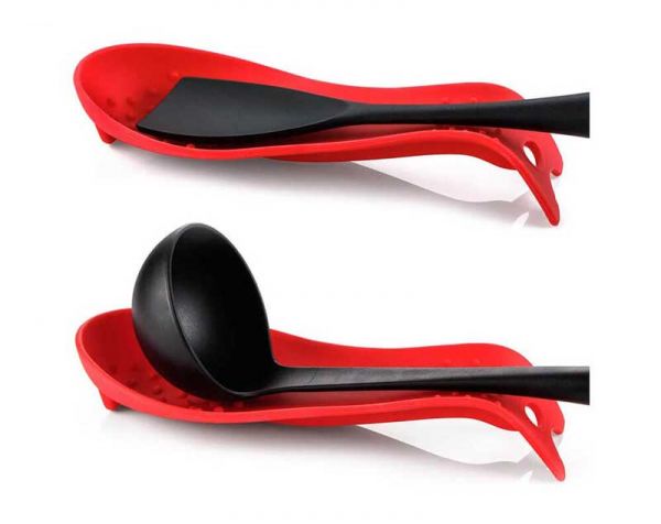 DEXAS Підставка для ложки Спун Рест силікон мала 23х10см(червоний) 6шт/пак