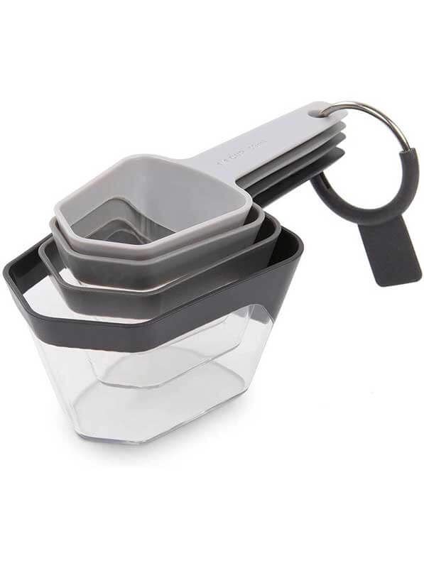 DEXAS Набір мірних стаканів 4 шт (чорний/сірий) 6шт/пак