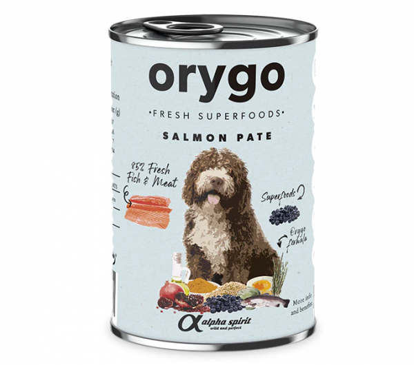 ORYGO WET SALMON W/BLUEBERRIES/консерва д/собак Оріго Салмон виз Блуберріс 400г