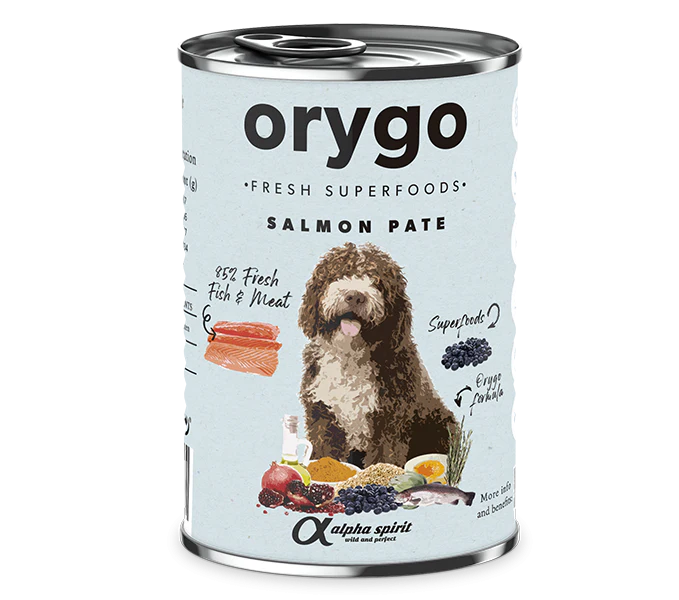 ORYGO WET SALMON W/BLUEBERRIES/консерва д/собак Оріго Салмон виз Блуберріс 400г