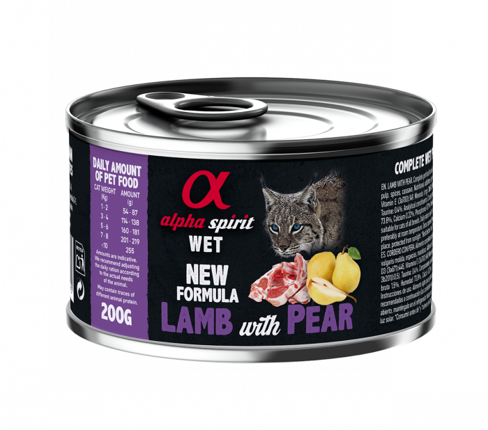 Альфа Спіріт Ламб виз Пеар Едалт Кет консерва д/котів 200г (x6)