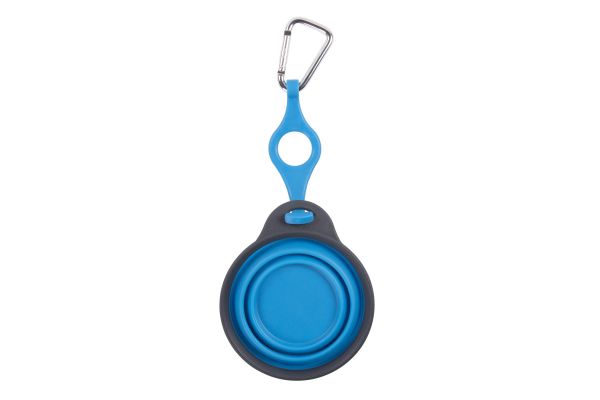 DEXAS Дорожня складна миска Тревел Кап з кріпл. на пляшку і карабіном 240 мл (блакитна)