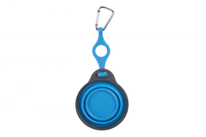 DEXAS Дорожня складна миска Тревел Кап з кріпл. на пляшку і карабіном 240 мл (блакитна)